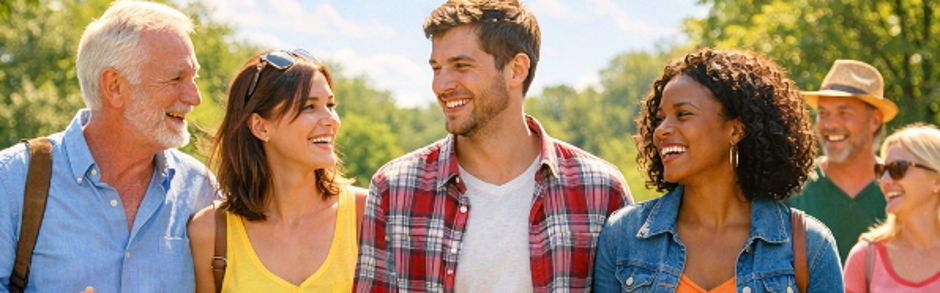 Menschen beim „Spaziera-ond-schwätza“