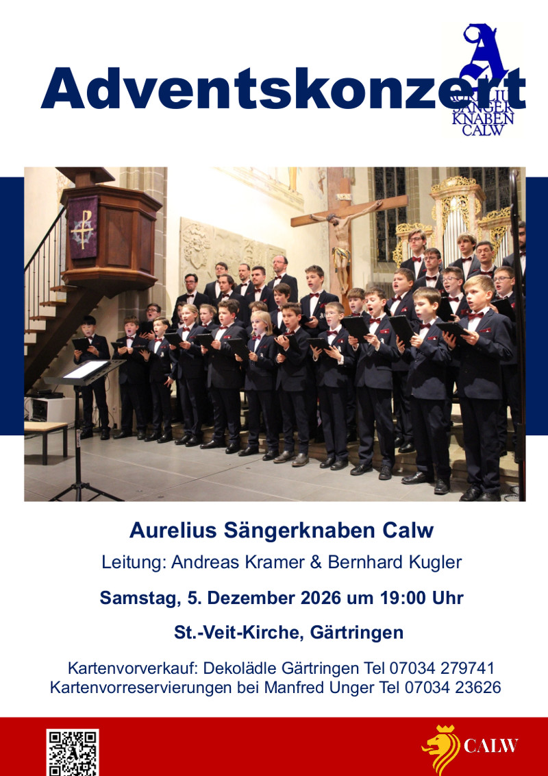 Plakat Aurelius Sängerknaben Calw