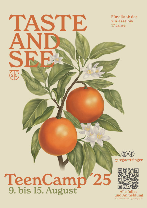 Einladungsflyer für TeenCamp - Taste and See